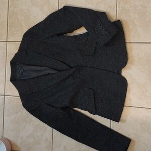 Talbots Women's Black Flecked Tweed Blazer Size 2